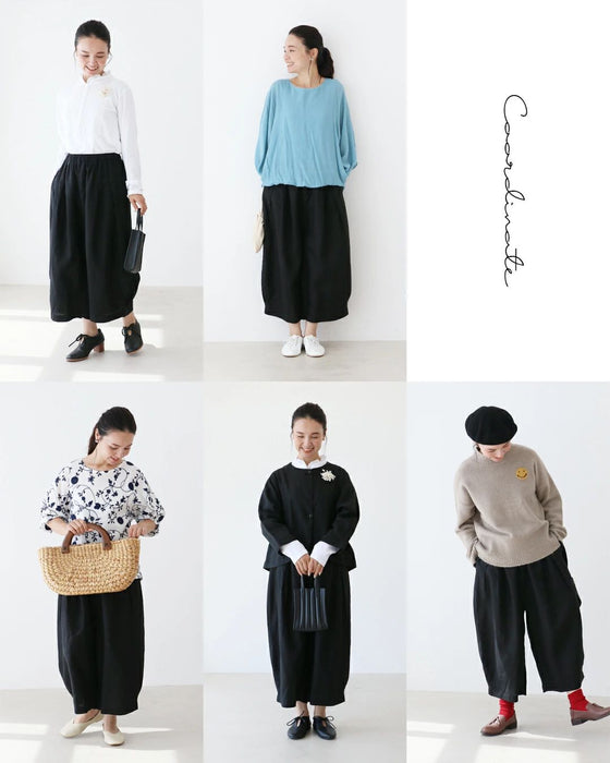 リネン素材のパンツ