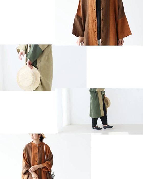 〈全2色〉リネンと配色羽織り