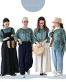 Love at first sight watercolor flower linen blouse top