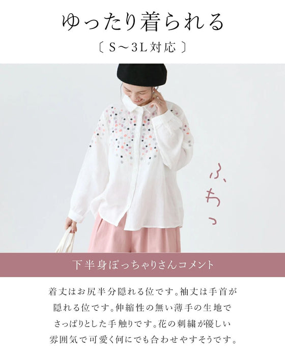 Vivid floral embroidered blouse