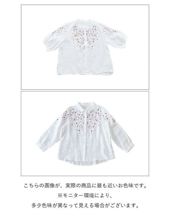 Vivid floral embroidered blouse