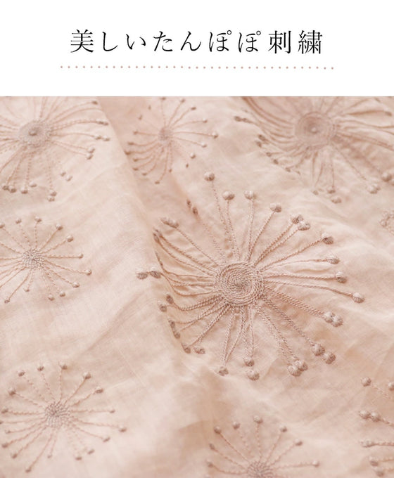 上質リネンに咲く たんぽぽ刺繍トップス – ONE PEACE ONLINE