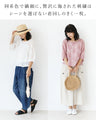 Linen100％花つぼみ刺繍トップス