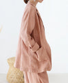 Vertical striped linen jacket for a perfect set-up
