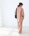 Vertical striped linen jacket for a perfect set-up