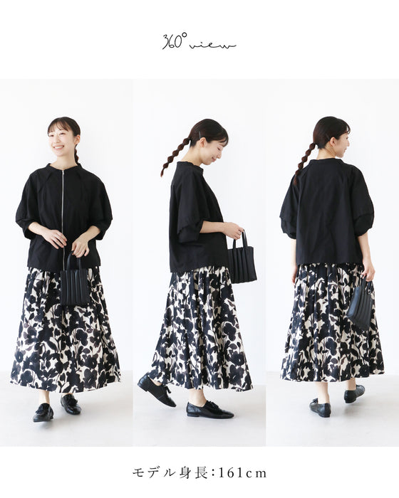 Monochrome botanical skirt