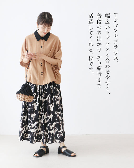 Monochrome botanical skirt