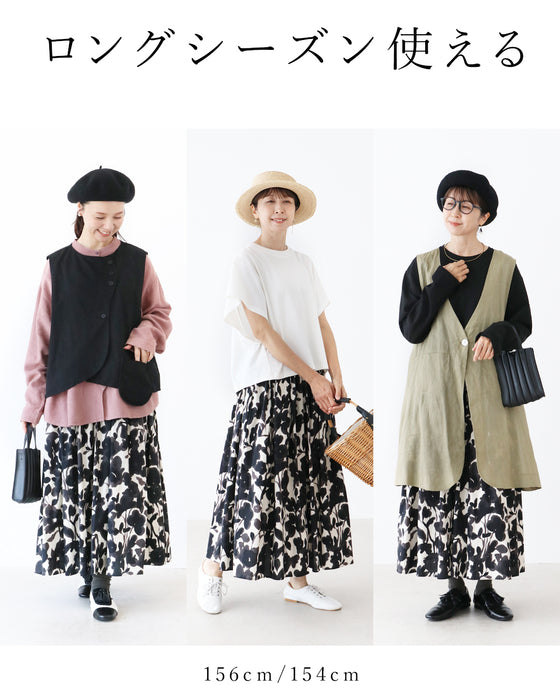 Monochrome botanical skirt