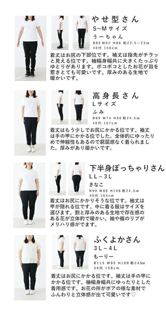 ぽこぽこ可愛いボア花トップス
