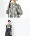 [S-3L size] Vertical striped polka dot top