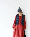 [Sale items cannot be returned or exchanged] Flower-woven denim vest