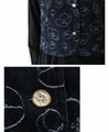 [Sale items cannot be returned or exchanged] Flower-woven denim vest