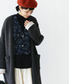 [Sale items cannot be returned or exchanged] Flower-woven denim vest