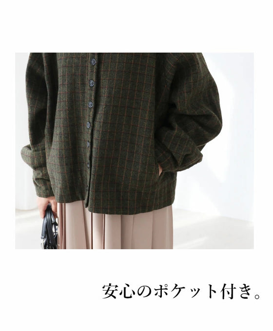 ラフすぎない落ち着きチェック羽織