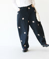 Light pink floral embroidered pants