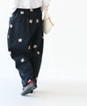 Light pink floral embroidered pants