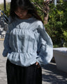 Shirred linen top