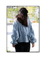 Shirred linen top