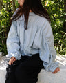 Shirred linen top