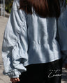 Shirred linen top