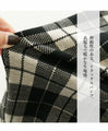 Brushed check loose pants