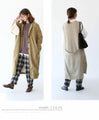 Brushed check loose pants