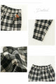 Brushed check loose pants