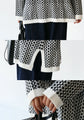 A cute Nordic knit top with color-blocked trim