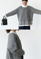 A cute Nordic knit top with color-blocked trim