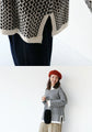 A cute Nordic knit top with color-blocked trim