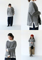 A cute Nordic knit top with color-blocked trim