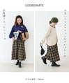 Flannel flare skirt with small flower embroidery