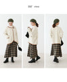 Flannel flare skirt with small flower embroidery
