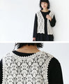 Lace leaf pattern vest