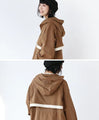 An eye-catching bicolor caramel coat