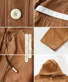 An eye-catching bicolor caramel coat