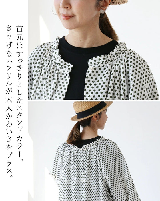 A retro polka dot dress that can also be worn as a jacket