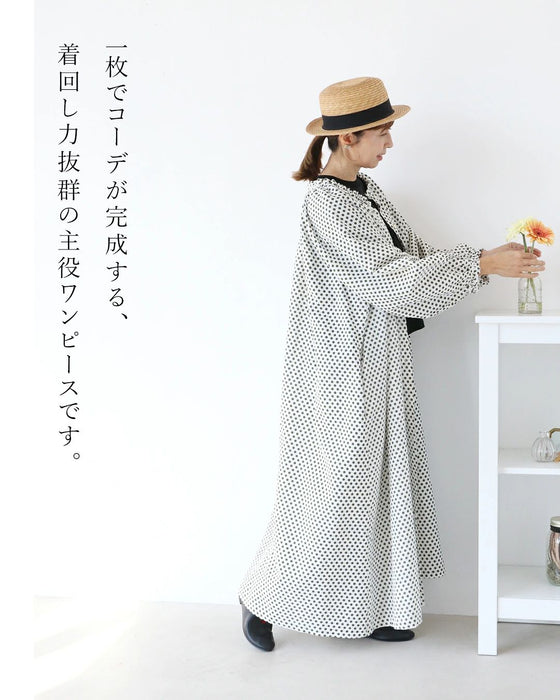 A retro polka dot dress that can also be worn as a jacket