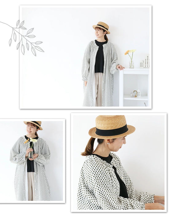 A retro polka dot dress that can also be worn as a jacket