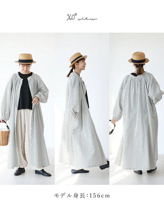 A retro polka dot dress that can also be worn as a jacket