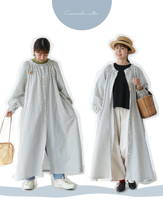 A retro polka dot dress that can also be worn as a jacket