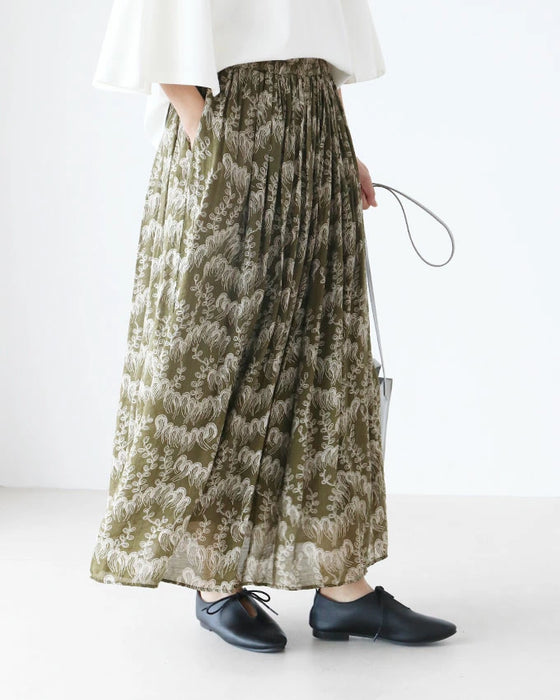 A supple skirt that looks like embroidery but isn't.
