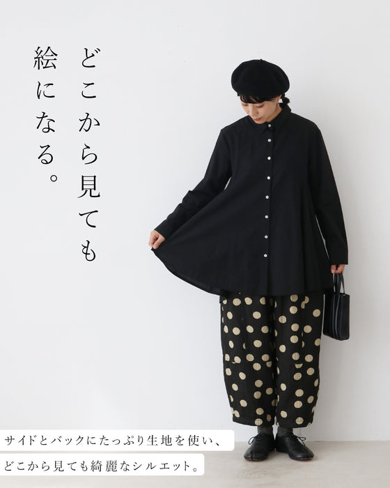 [SANPO LUSSO] Elegant draped shirt
