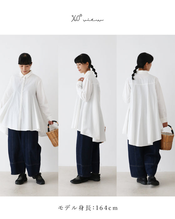 [SANPO LUSSO] Elegant draped shirt