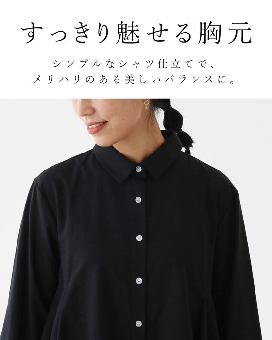 [SANPO LUSSO] Elegant draped shirt