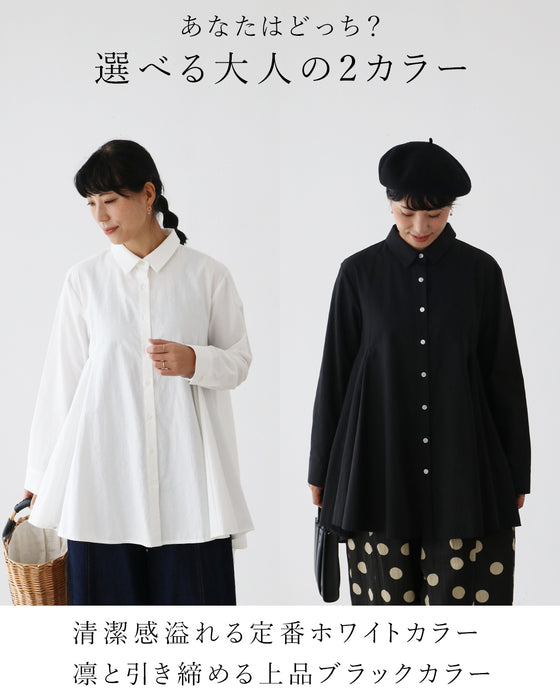 [SANPO LUSSO] Elegant draped shirt