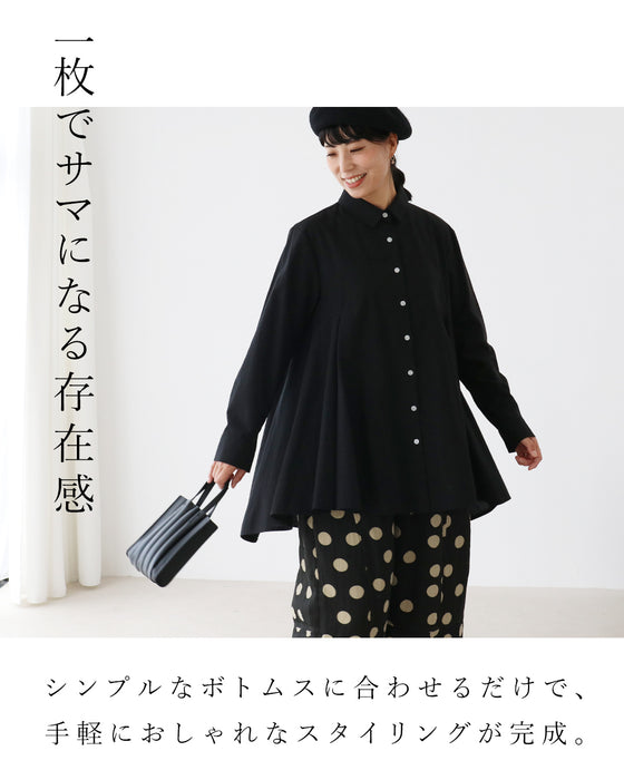 [SANPO LUSSO] Elegant draped shirt