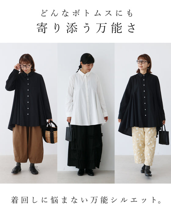 [SANPO LUSSO] Elegant draped shirt