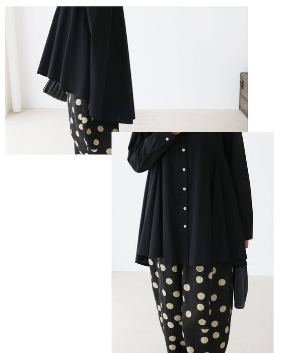 [SANPO LUSSO] Elegant draped shirt