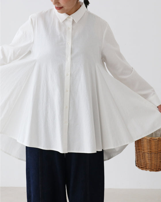[SANPO LUSSO] Elegant draped shirt